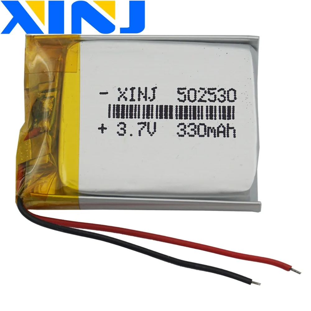 XINJ 5 шт. 3 7 в 330 мАч литий полимерный аккумулятор lipo cell 502530 для mp3 bluetooth наушники