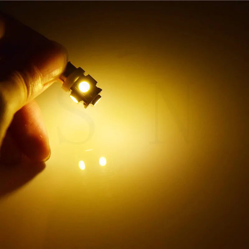 (100 pcs/lot) E10 EY10 5-SMD 5050 LED Chaud/Blanc Lumieres Miniature Vis Ampoule pour le BRICOLAGE LIONEL DC 12 V Warm white | Автомобили