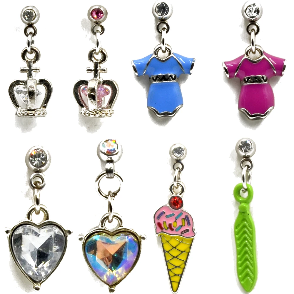 BOG 8PC разные варианты дизайна с украшением в виде кристаллов CZ Сердечко