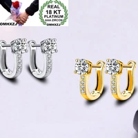 omhxzj wholesale personality fashion ol woman girl wedding white gold u shape zircon 18kt gold white gold hoop earrings ye439