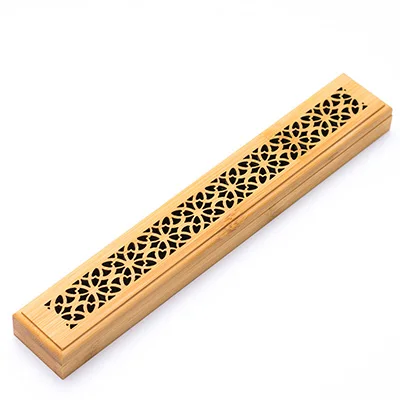 Красный PINNY Bamboo один ладан горелка натуральный вырезка ладан палочка курильница украшение комнаты медитация дзен благовония база Будда Декор - Цвет: Красный
