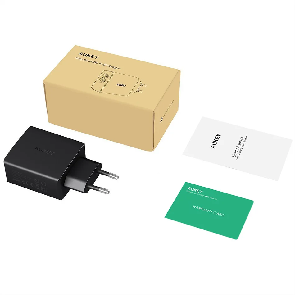 Aukey путешествия двойной USB быстрое зарядное устройство адаптер настенный