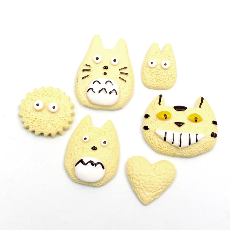 LF 5 шт. искусственная Смола Totoro украшения ремесла с плоским основанием кабошон