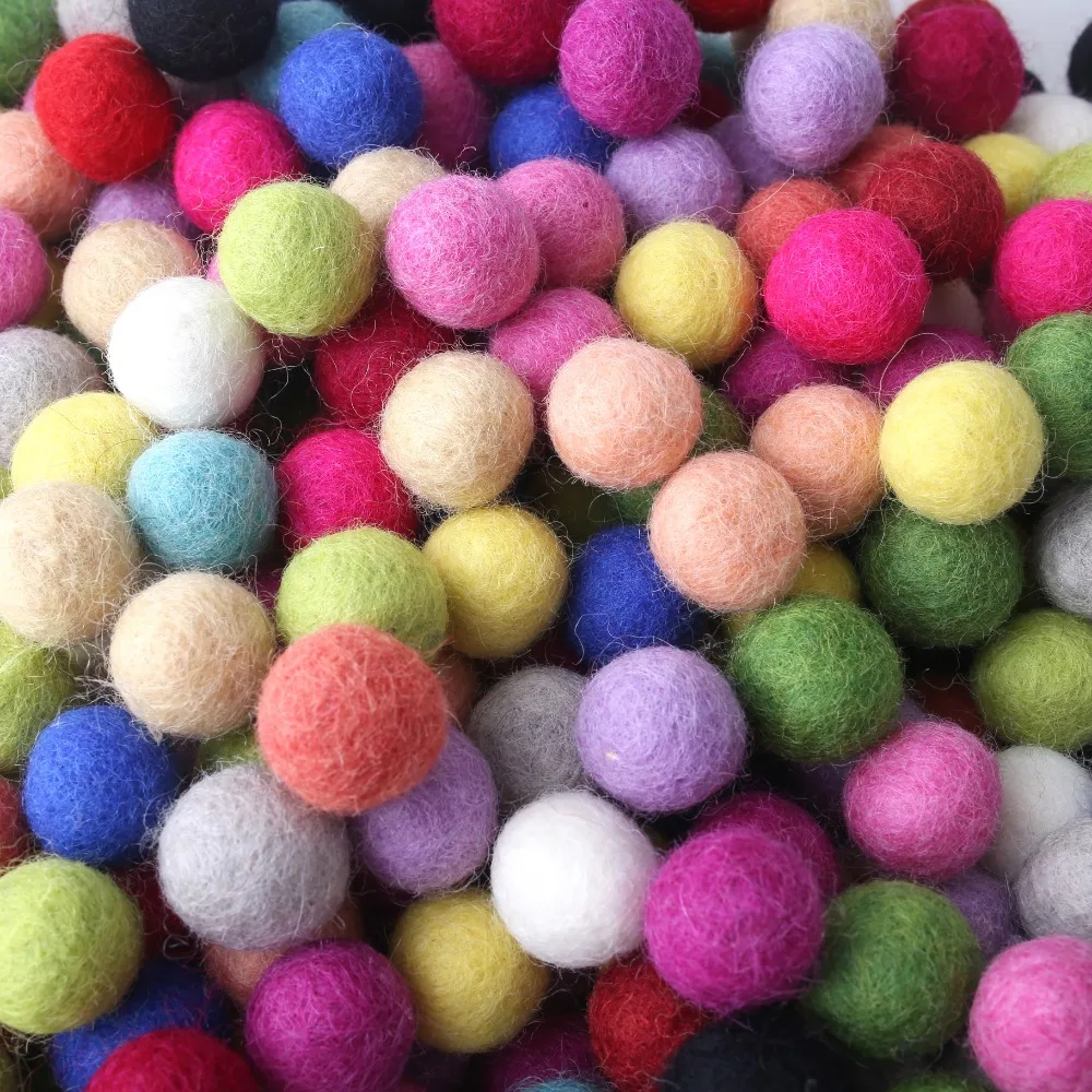 20 шт. мм Рождественский Шарик из шерстяного войлока шерсти Pom Poms Безопасный и
