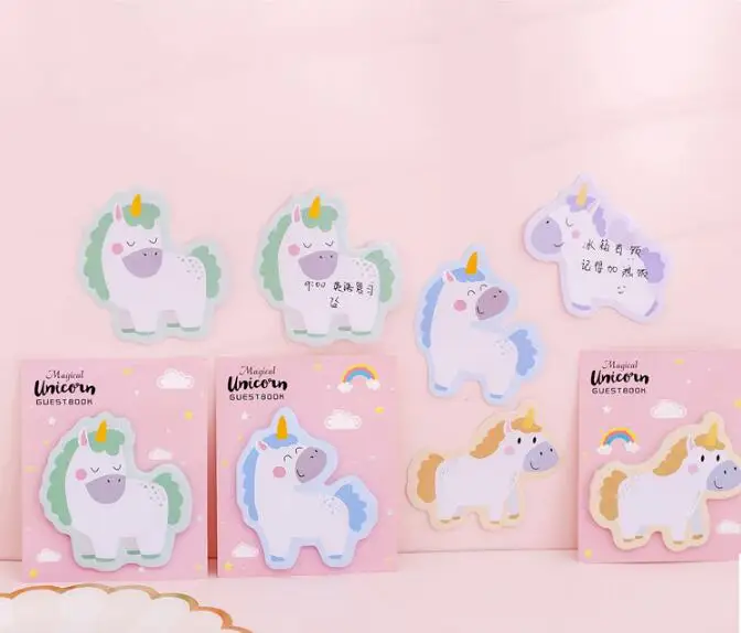 1 шт. милый Единорог блокнот план бумага Липкие заметки Adhesivas Kawaii наклейки канцелярские товары Корея канцелярские страницы Стикеры с флагами