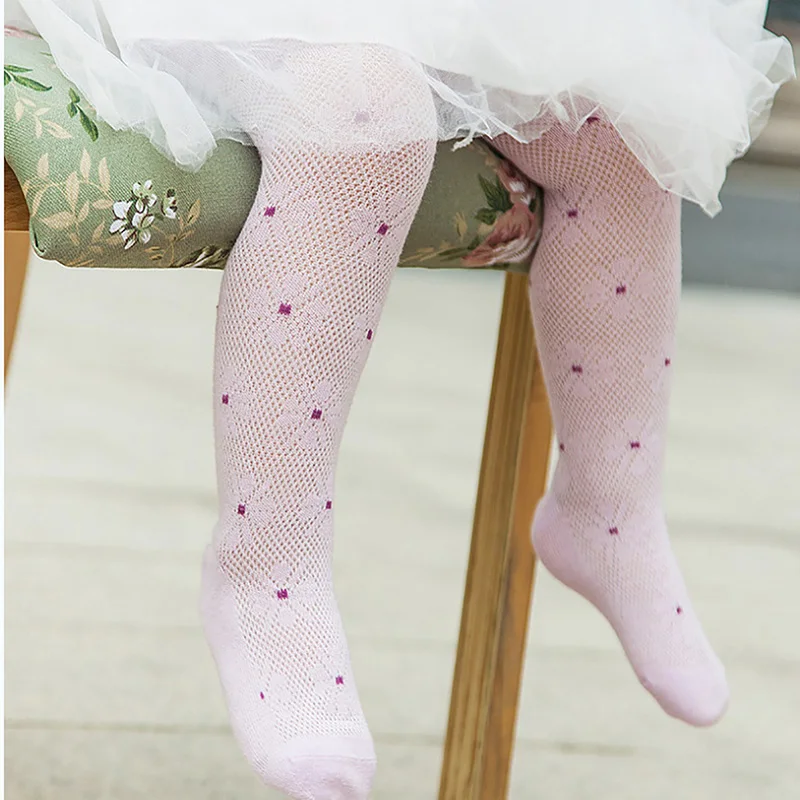 Детские колготки Тонкие сетчатые для девочек Хлопковые чулки Колготки