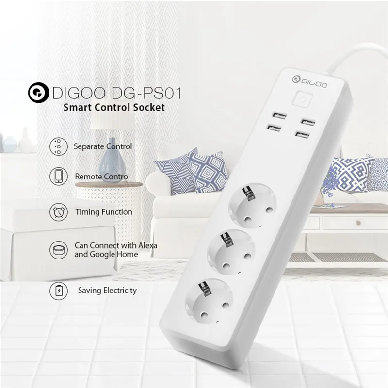 DIGOO DG PS01 умная Домашняя электроника блок питания штепсельная вилка европейского