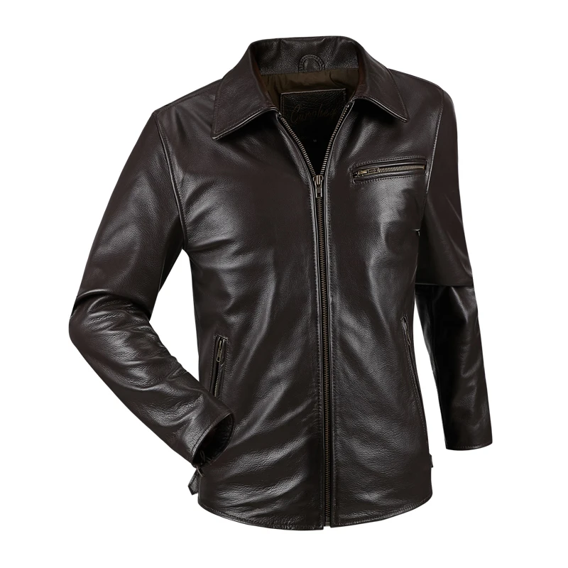 New Genuine Leather Cow Coat Real Leather Mens Jacket Smart Casual Genuine Leather Coat Men Autumn Winter Clothing Fashion