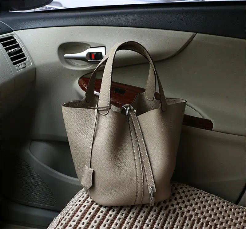 grey Bolsos Mujer, женская сумка-мешок, женская сумка из натуральной кожи, брендовая дизайнерская женская сумка через плечо, сумки-мессенджеры, топ класса люкс, сумка-мешок - Цвет: grey