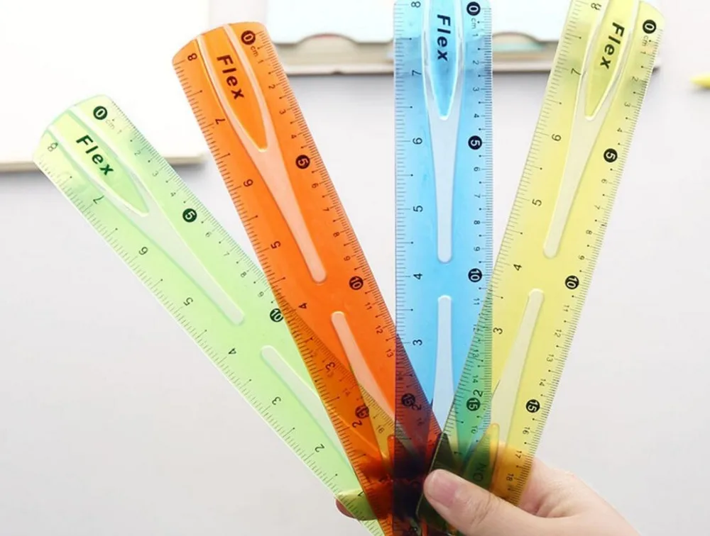 Новая Пластиковая Гибкая прямая Линейка милый детский мультяшный Канцелярский