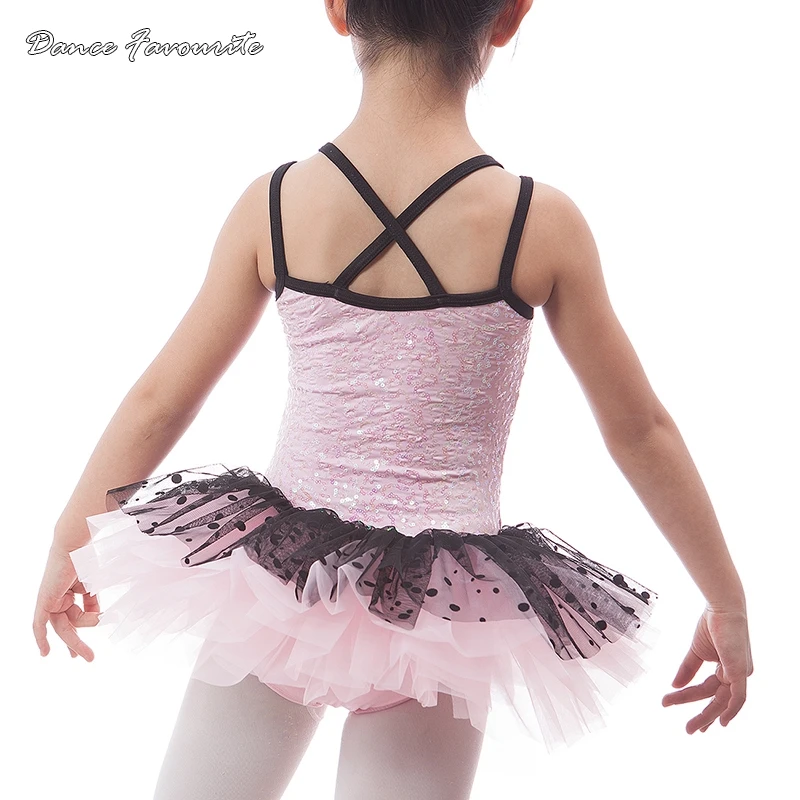 Розовый лиф с блестками для танцев детский балетный костюм пачка Детская