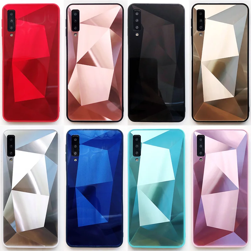 Roc Joan Diamond Gemstone Plain Case For Samsung Galaxy A9 A8 A7 A6 Plus 2018 Cases Soft TPU Edge Phone Cover Coque |