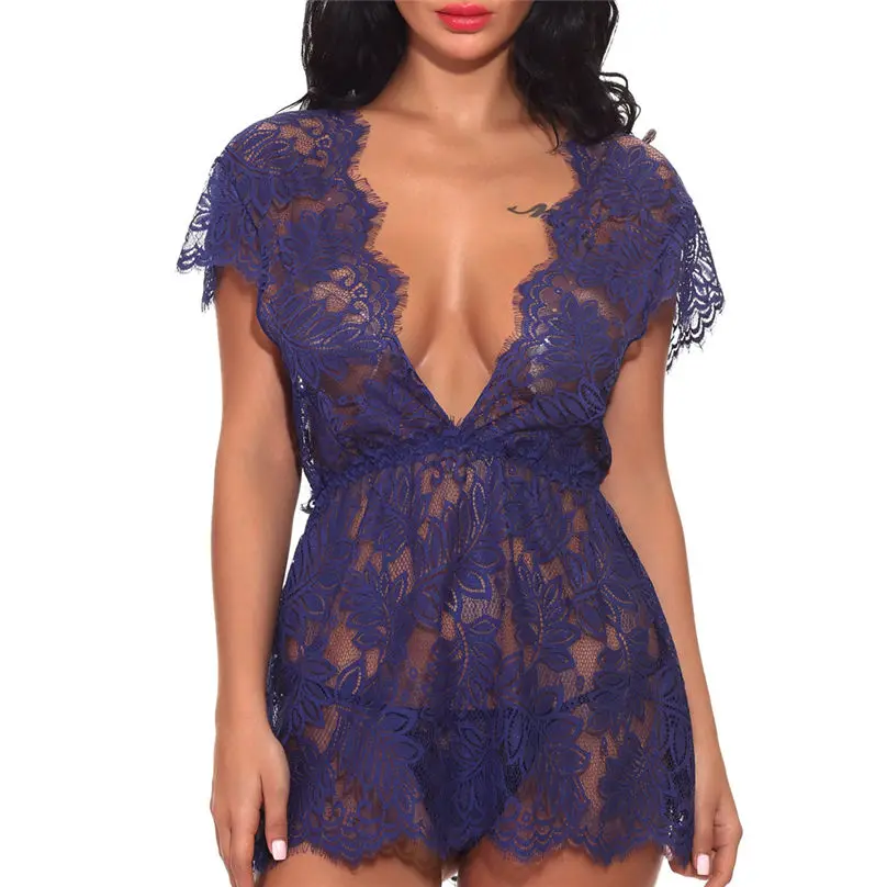 Женское сексуальное нижнее белье кружевное с глубоким v-образным вырезом и