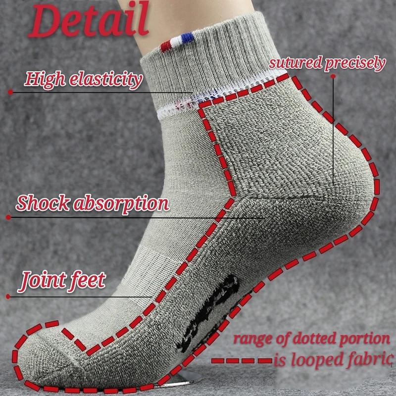 2 пара/лот, махровые мужские носки для бега, спортивные, chaussettes homme, уличные, хлопковые, утепленные, короткие носки, белые, calcetines hombre, летние