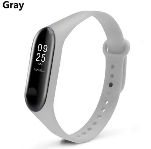 Gray Ремешок mi Band 3 4 для Xiao mi band 3/4 ремешок для часов mi 3 4 pulsera correa mi band 3/4 сменный силиконовый браслет - Цвет: Gray