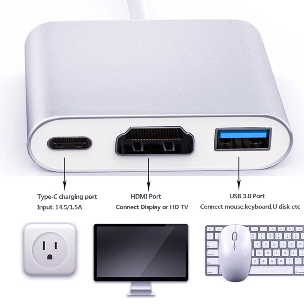 Адаптер USB C в 3 0 Type конвертер 1 для MacBook Pro Samsung S8 S9 Pixel Huawei Mate10|Адаптеры Type-C| |