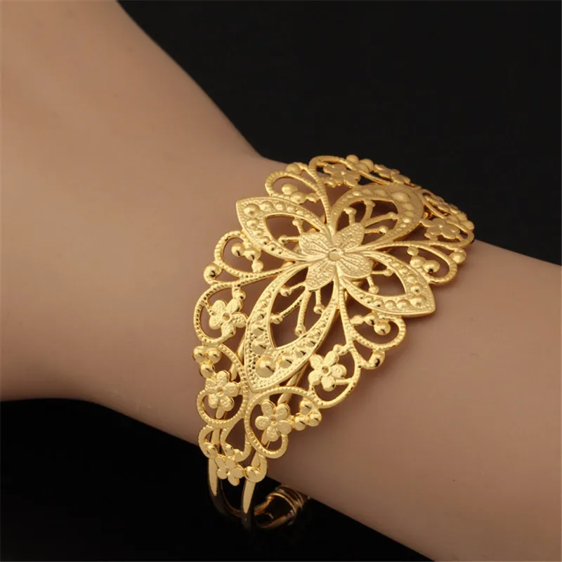 Женские винтажные браслеты манжеты MGC H5156 регулируемые ювелирные изделия желтого