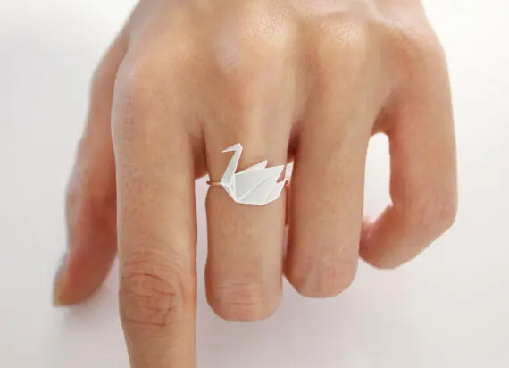 Ромашки один кусок оригами лебедь кольцо симпатичное животное для женщин 2015