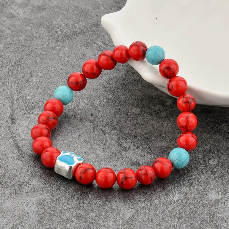 CHICVIE тигровый глаз натуральный камень искусственный браслет Собачья лапа