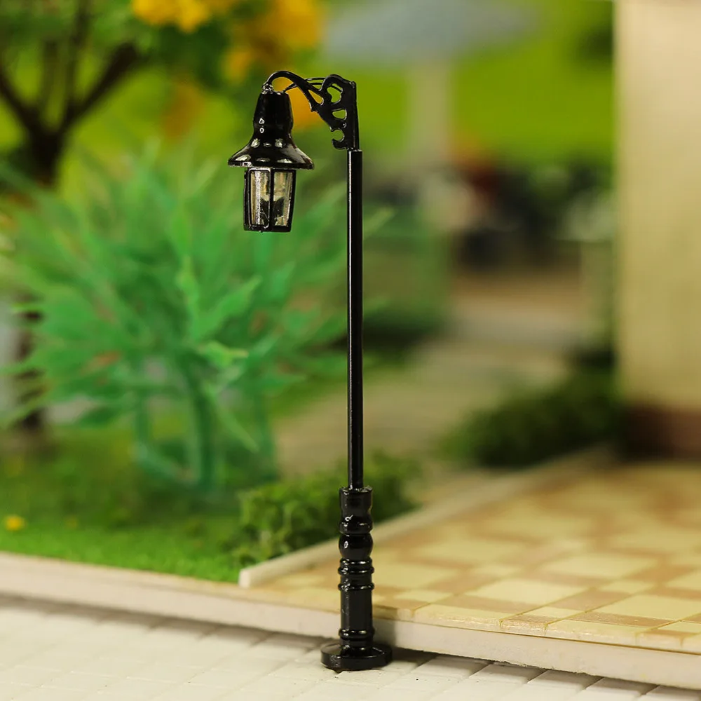 10pcs N Scale Lamp Post Single Head 47mm 1:150 Warm White Street Lights Model Railway Train LEDs Miniature LQS75N | Игрушки и хобби