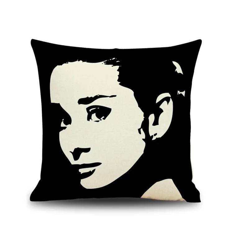 Горячая Распродажа Подушка милая Мэрилин Монро и Одри Хепберн алмофadas 45x45 см