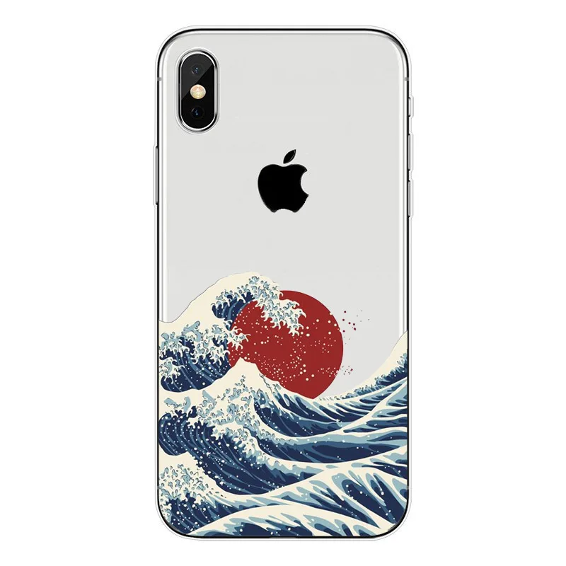 Phone Case Van Gogh starry sky The waves ocean Soft TPU For iphoneX 10 5 5s SE 6 6S Plus 7 8 clear silicone Covers |