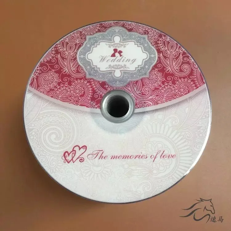 Оптовая продажа 10 дисков для свадебной записи DVD + R DL диск с розовым принтом