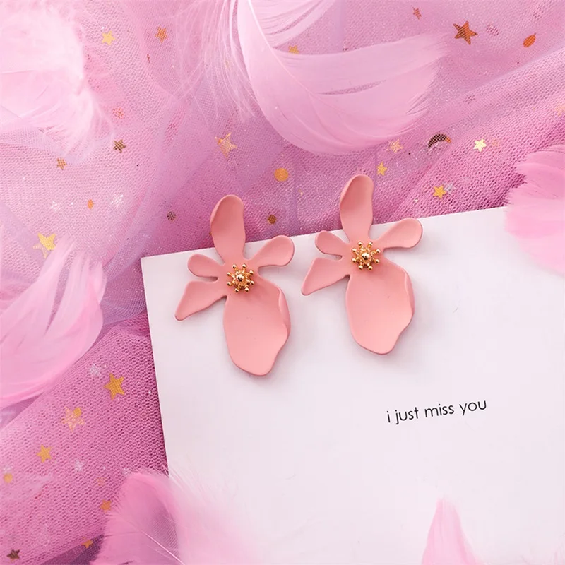 Женские длинные серьги-подвески с жемчугом Розовые Геометрические серьги