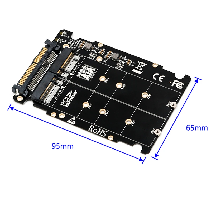 Адаптер M.2 SSD в U.2 адаптер 2в1 NVMe и SATA-Bus NGFF PCI-e для PCIe M2 конвертер настольных