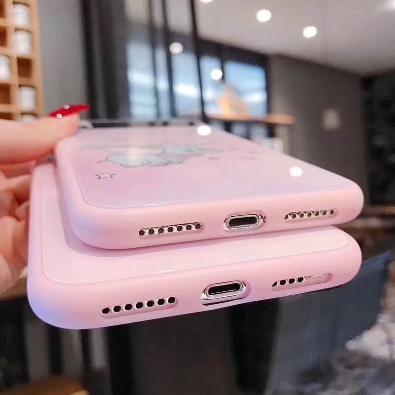 Case for iPhone Xs Max XR X 7 8 plus New Arrivals Silicone Soft cover cute cartoon Casual Fashion Makeup mirror fresh girl ins |