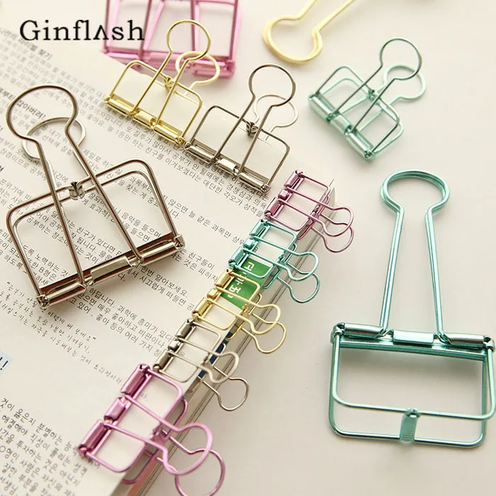 

20 pcs/1lot Cute Metal Binder Clips Clips Small Craft Photo Pegs office bookmarks Kawaii Stationery 8 Color Size 1.9*4cm