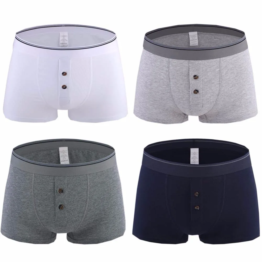 Мужские хлопковые трусы боксеры белые однотонные дышащие XXXL Calzoncillos|boxer shorts|sexy boxer