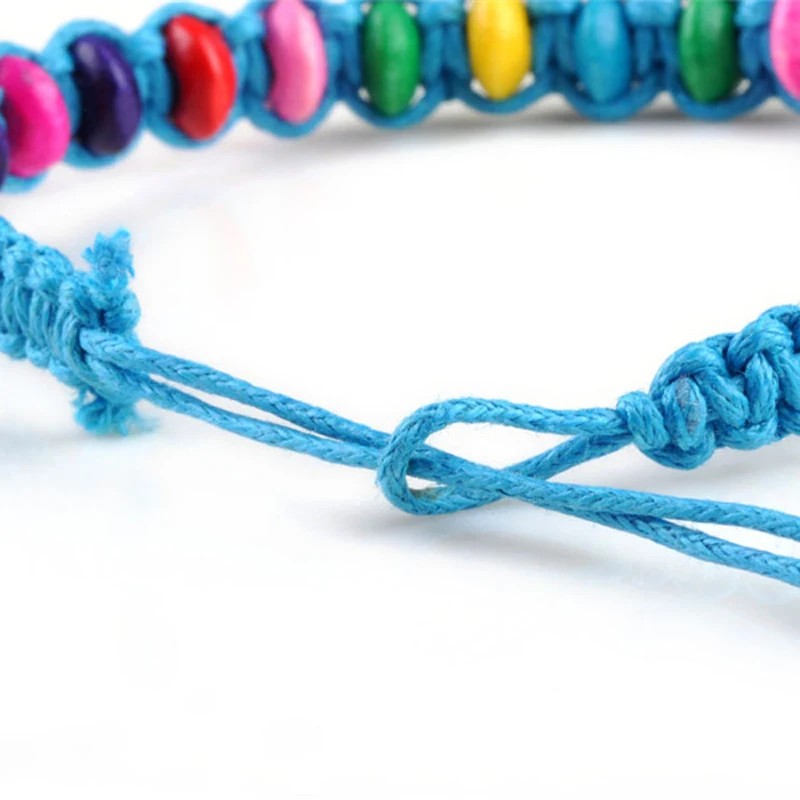 1 шт. оптовая продажа деревянные бусины плетеные браслеты ручной работы для