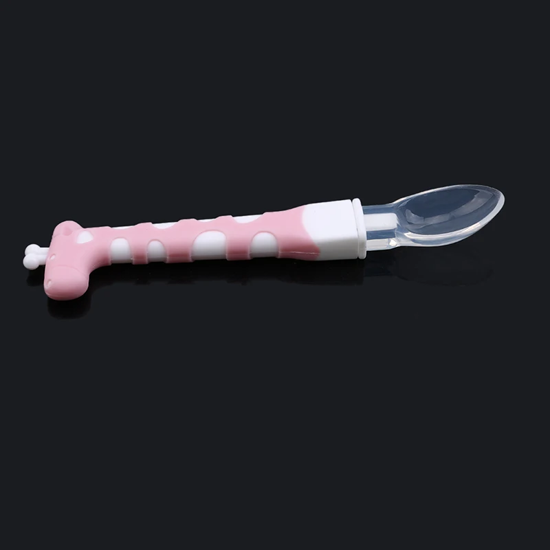 1PC 2020 Latest Style Baby Cute Cartoon Spoon With Travel Safe Toddler Child Feeding Training Easy To Hold Heat | Мать и ребенок