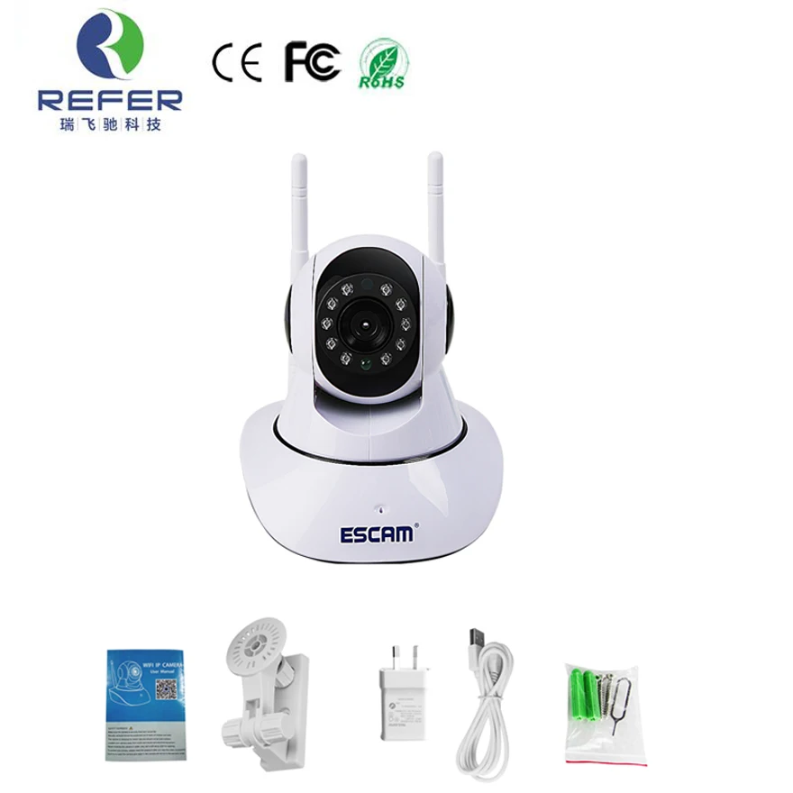 Escam G02 двойной Телевизионные антенны 720 P панорамирования/наклона WiFi IP Камера