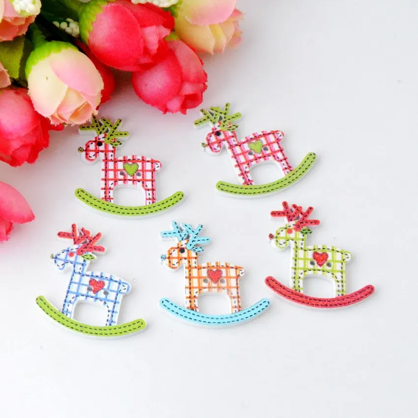 Бесплатная доставка 50 шт. разные цвета деревянные кнопки 2 отверстия форма