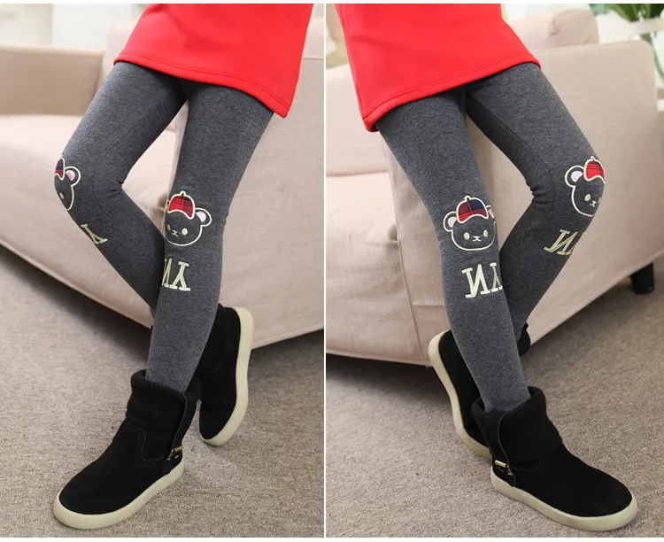 

2018 girl thickening With velvet Leggings pants cotton FLOWER fashion warm Stretch Bottoming trousers Autumn winter kids clothes