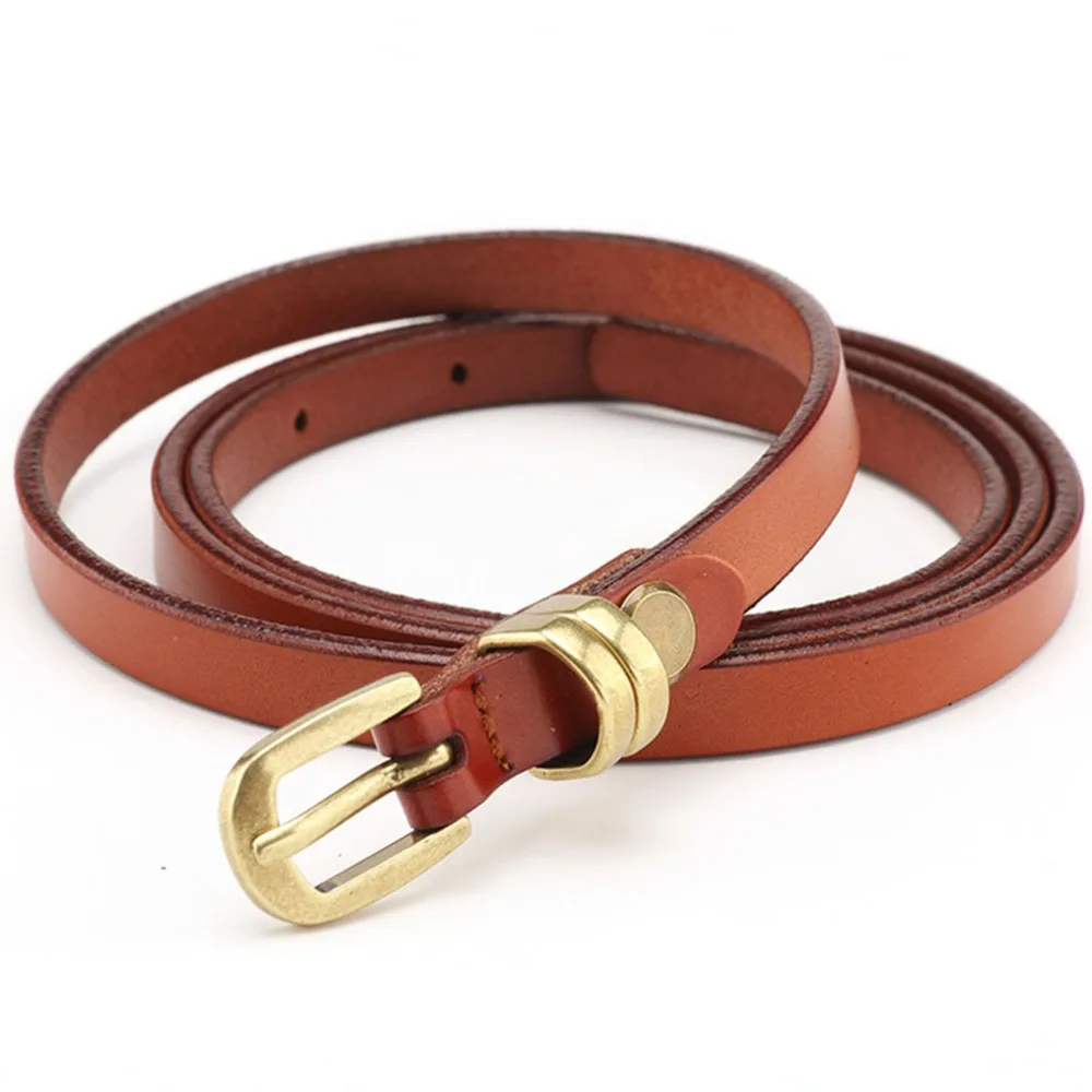 Модный винтажный женский ремень из коровьей кожи FAJARINA белый и синий цвета тонкие