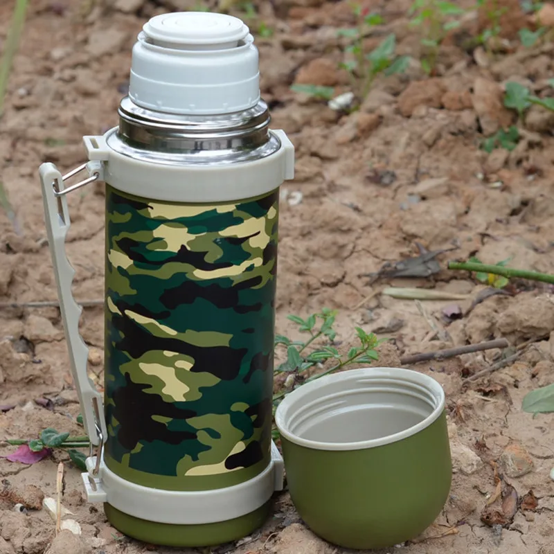

Stainless Steel insulated Thermos Bottle 750ml Camouflage Thermo cup Travel Coffee Mugs Thermal vaccum water bottle Thermal cup