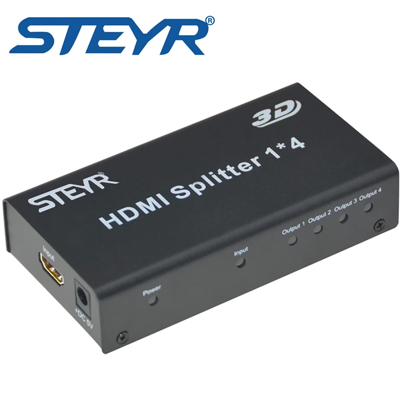 Steyr 4 порта hdmi сплиттер HDMI 1.3/1.4 питание дистрибьютор Splitter1 в из 1x4 для полного HD 1080 P 2