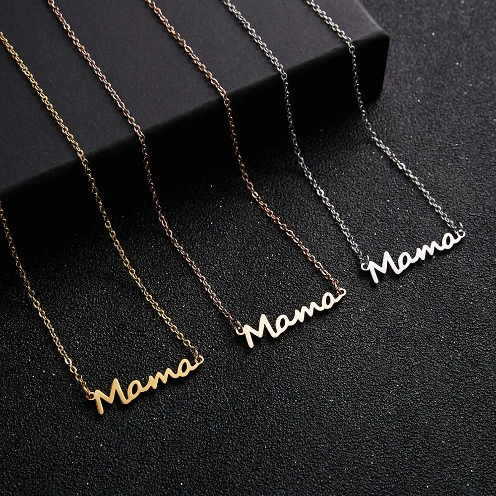 Rinhoo I Love Mama колье с подвеской в виде буквы золотого цвета из нержавеющей стали