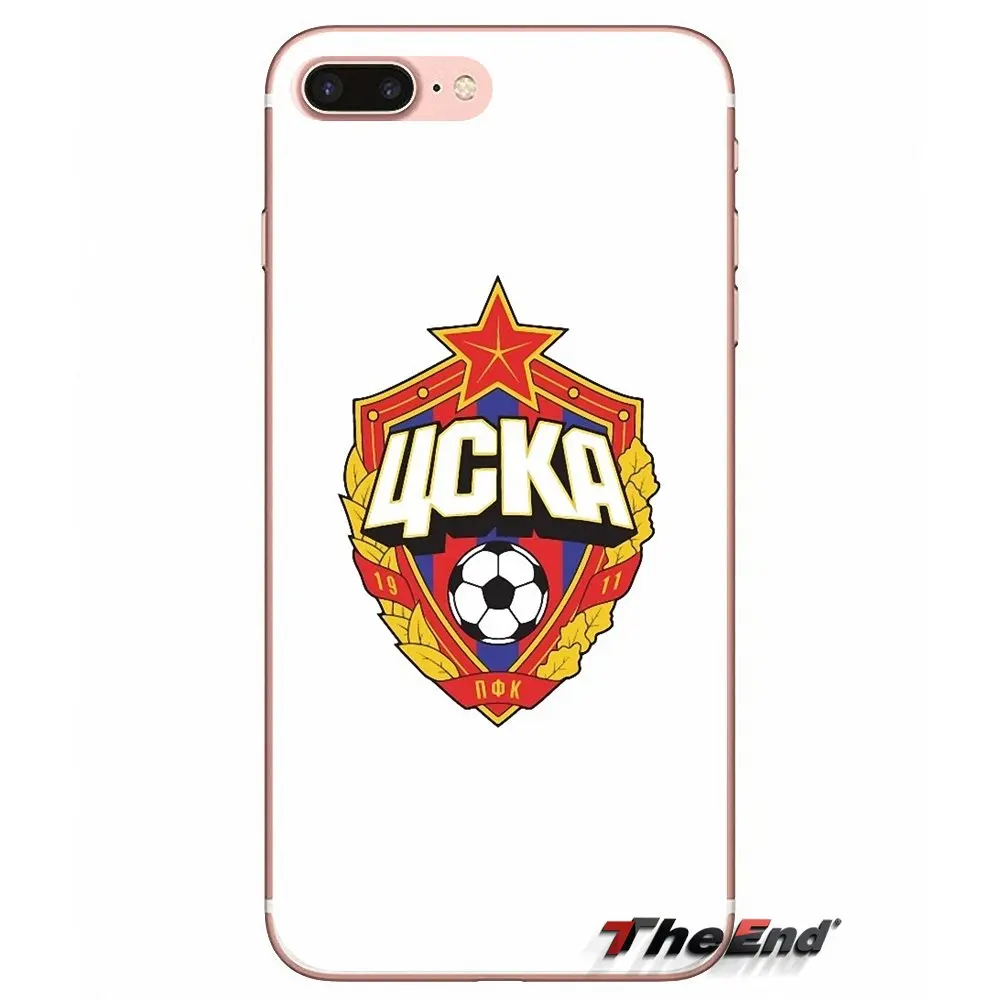 Мягкие прозрачные чехлы обложки ЦСКА для iPhone X 4 4S 5 5S 5C SE 6 6S 7 8 плюс samsung Galaxy J1 J3 J5 J7 A3 A5