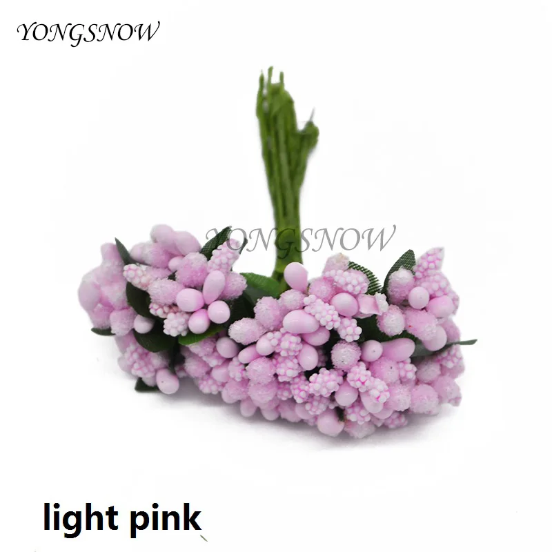 light pink 24 шт./лот тутового тычинки Искусственные цветы тычинки/DIY Pistils для головок цветов Свадебная вечеринка Скрапбукинг Ремесло Украшение - Цвет: light pink