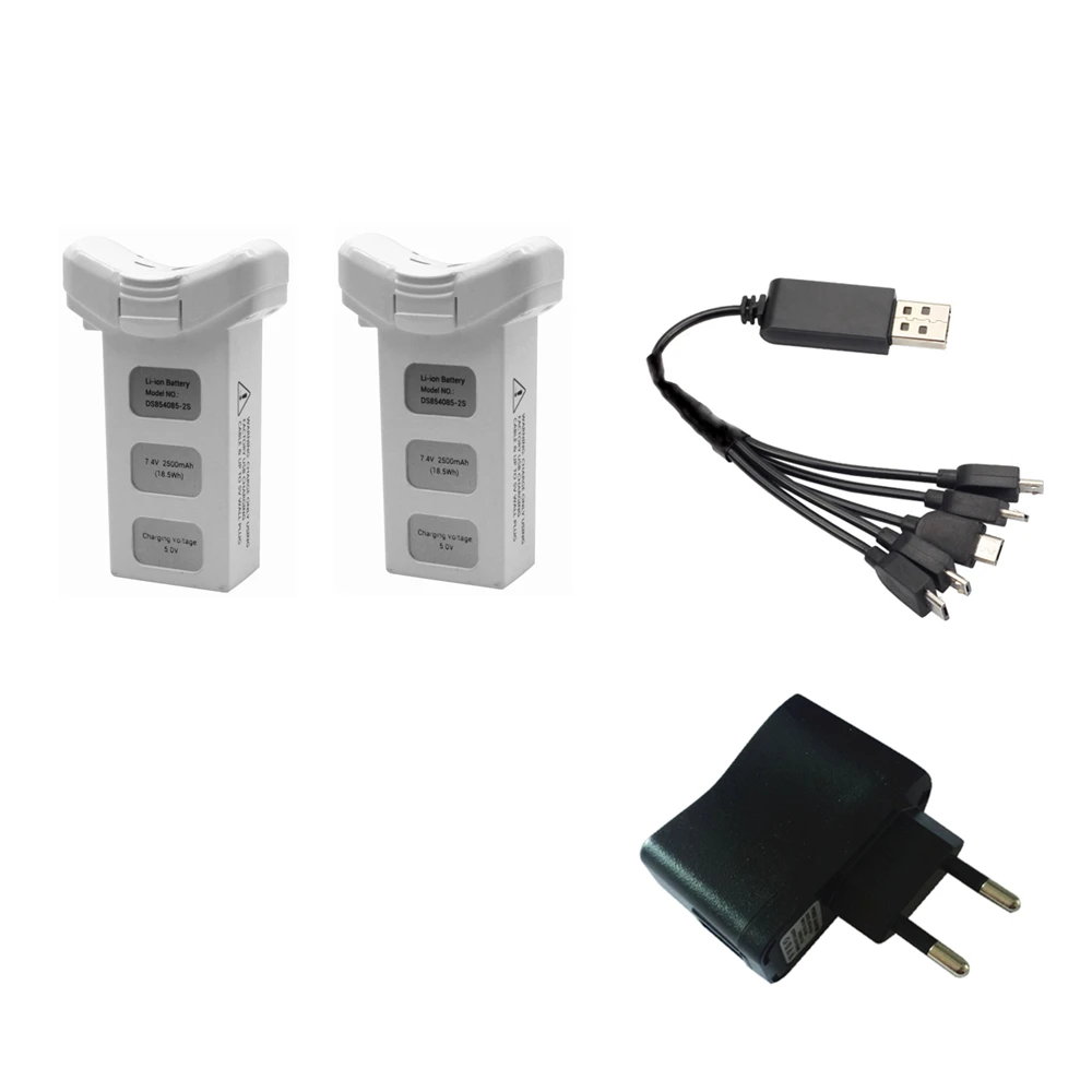 Оригинальная батарея 7,4 V 2500mAh Lipo батарея для S70W S70 HS100 RC Dorne квадрокоптера с 5 в 1 зарядным устройством для S70W S70 HS100 - Цвет: set7 white 2b