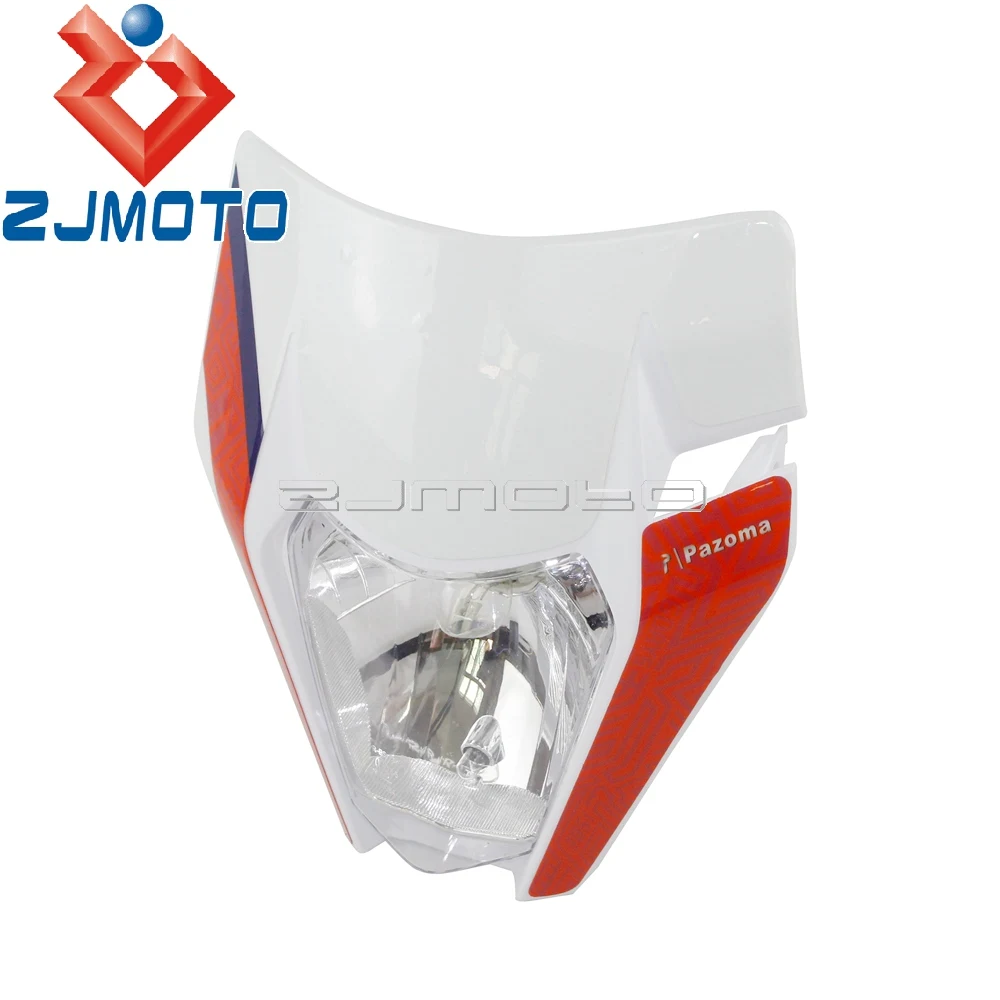 Белый Мотоцикл Dirt Pit Bike фара для KTM MX SXF SX XCW XC EXC XCF шесть дней 350 450 500 E8 Emark налобный