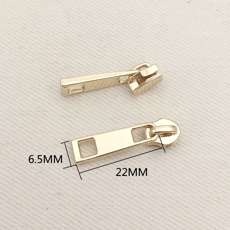 D-6x22mm 10 шт. Lightgold металлические ползунки для молнии для 3# нейлоновые молнии куртки одежда молнии головы молния Ремонтный комплект DIY сумка Аксессуары - Цвет: D-6x22mm