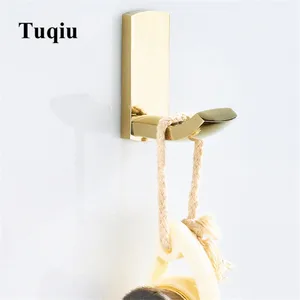 Настенные крючки для полотенец для ванной комнаты, кухонный Золотой крючок для халата, латунный прочный всасывающий ключ, держатель для одежды, крючок для детской одежды