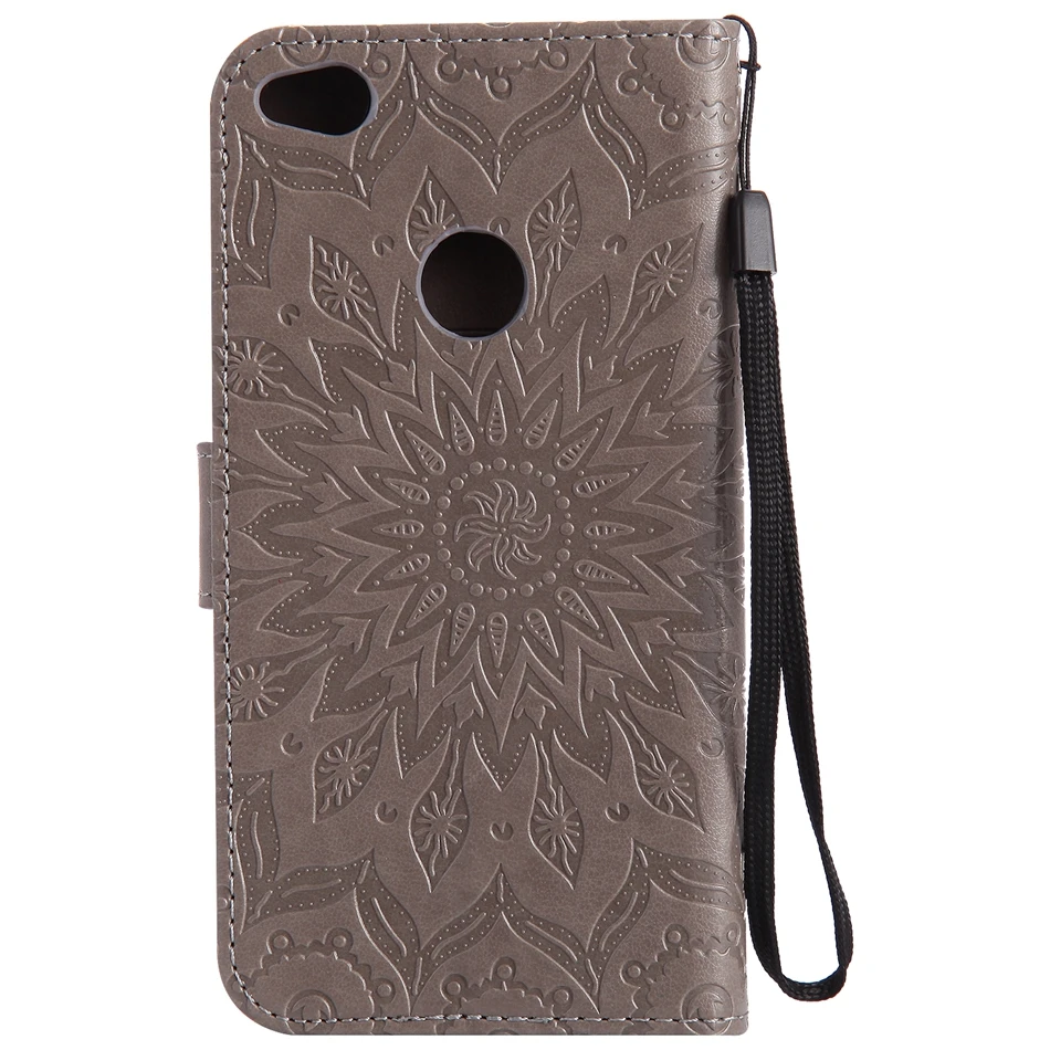 ДЛЯ Ascend P8 lite Coque Роскошный PU кожа тиснение 3D цветок Стенд Флип Мягкий силиконовый