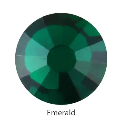 Emerald Зеленые прозрачные стразы круглые стеклянные Перидот кристаллические элементы 3D дизайн ногтей Стразы Кристалл Стразы, не требующие горячего крепления на пальцах - Цвет: Emerald
