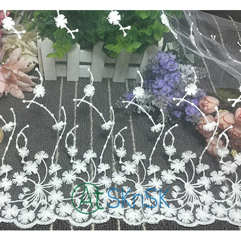 15yards/lot 35cm width Cotton embroidery lace sewing ribbon guipure trim fabric warp knitting DIY Garment Clothing Accessories | Дом и сад